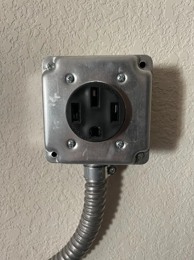 NEMA 14-50 outlet installed for Smart Home Electrical in Fruit Hill